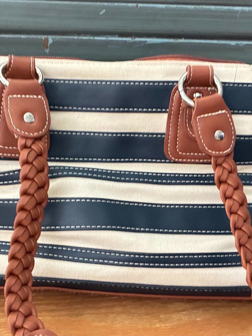 Stonemountain Navy/Ivory Canvas Purse